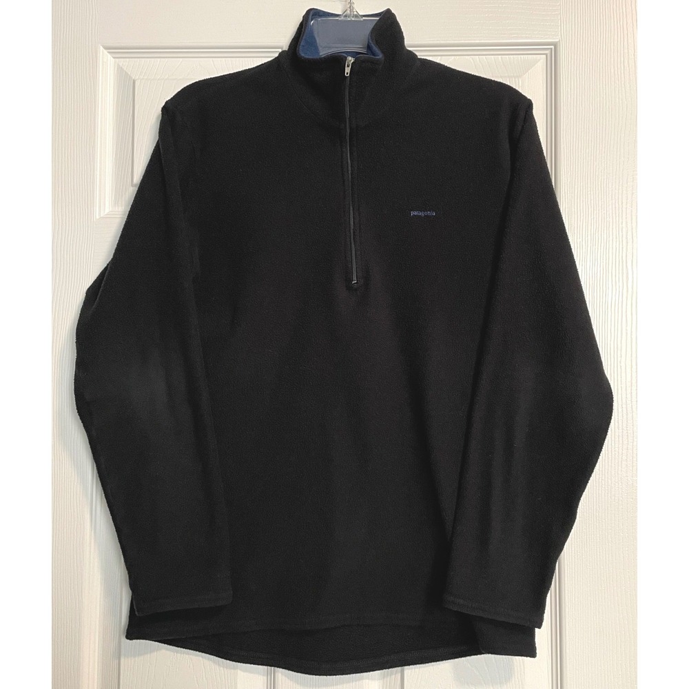 Vintage Patagonia Capilene‎ Fleece Pullover Mens Small Black 1/4 Zip Made in USA